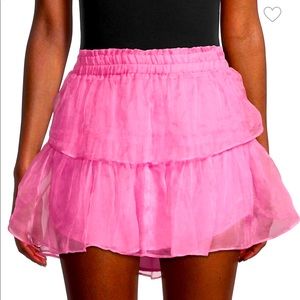 Love Shack Fancy Pink Ruffle Mini Skirt